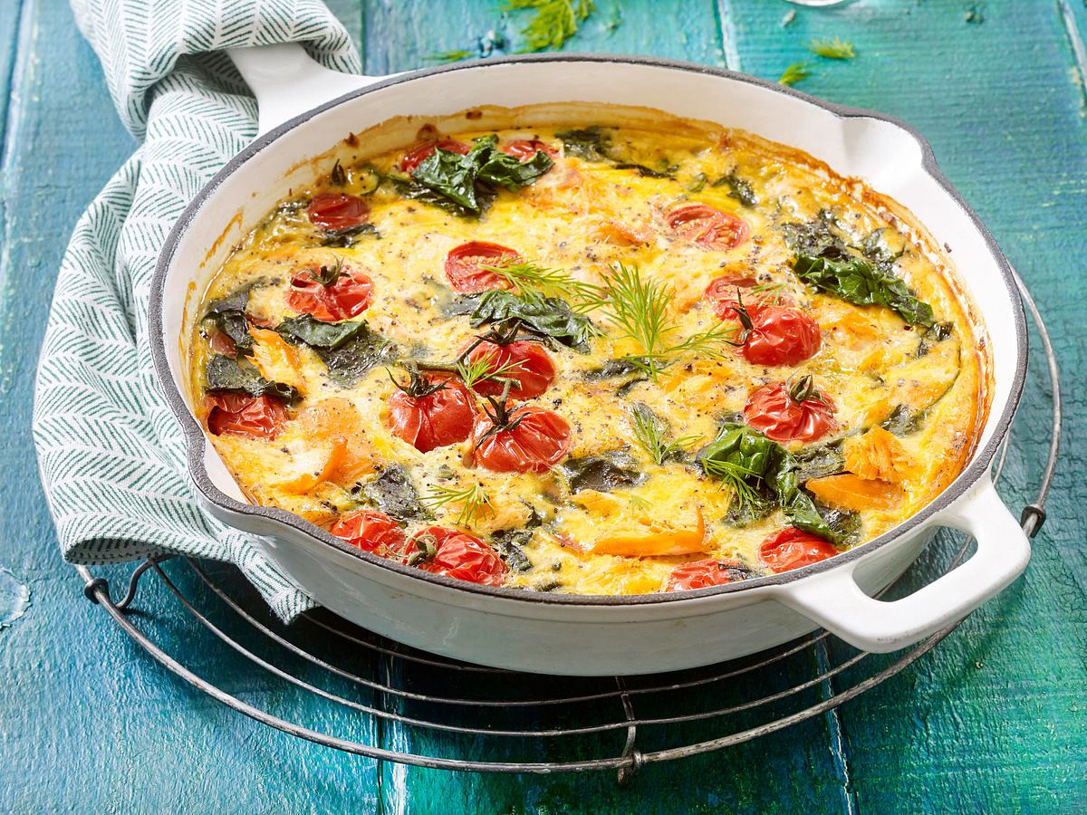 Spinatfrittata al pomodoro Rezept