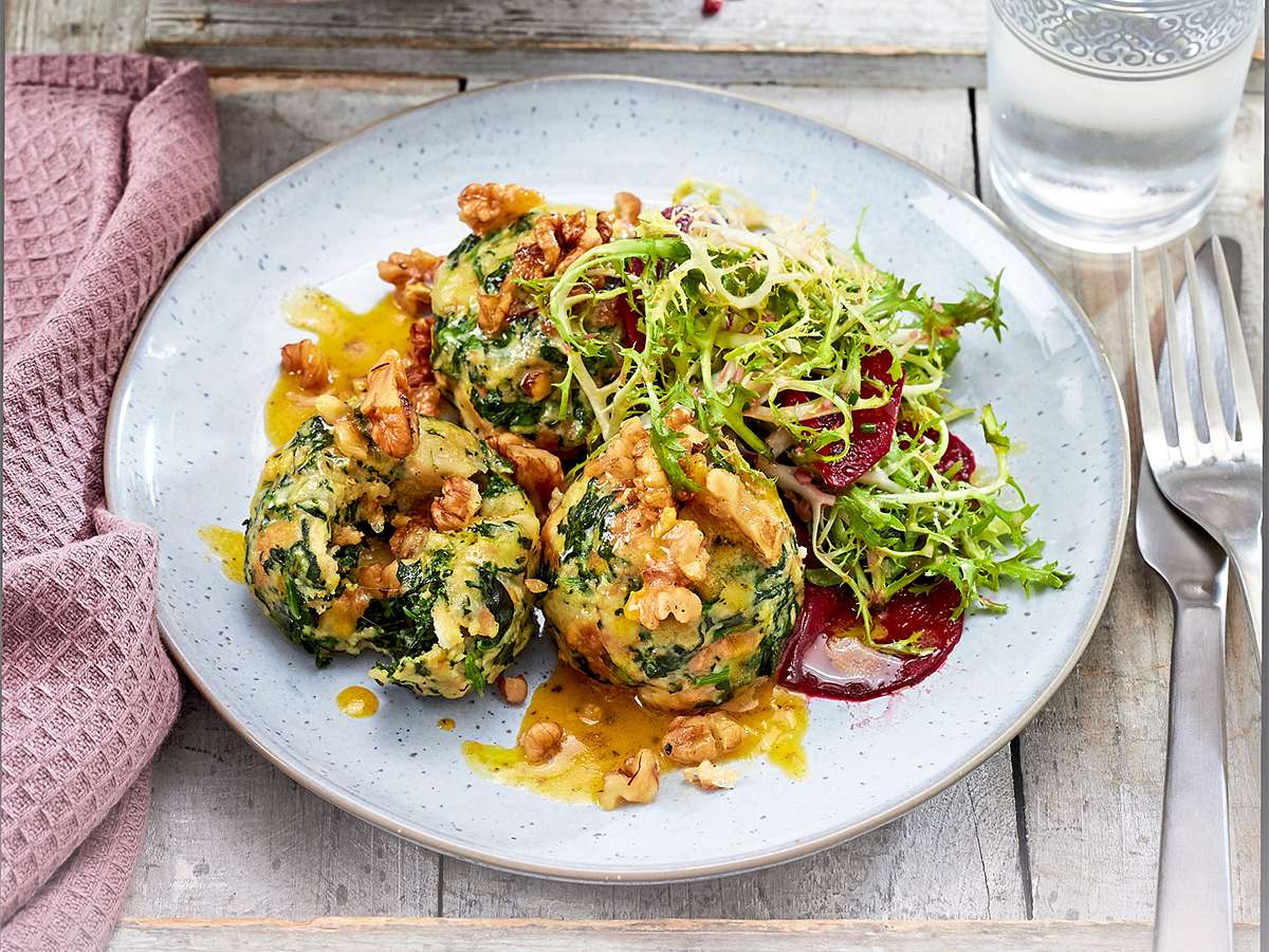 Spinatknödel mit Safranbutter Rezept