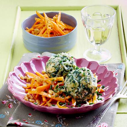 Spinatknödel mit Vanillemöhren Rezept
