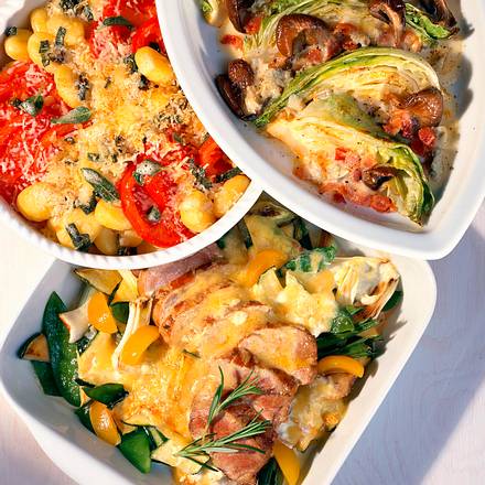 Spitzkohlgratin mit Gorgonzolasoße Rezept Spitzkohlgratin mit Gorgonzolasoße Rezept