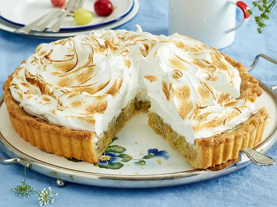 Stachelbeer-Tarte mit Baiser Rezept Stachelbeer-Tarte mit Baiser Rezept