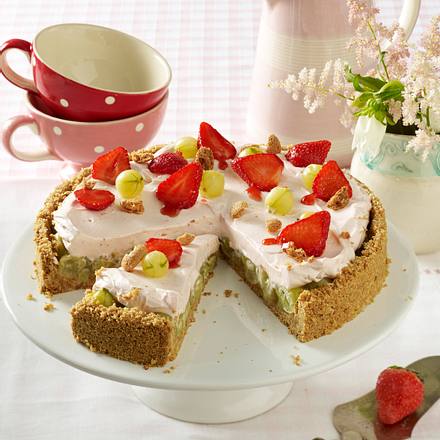Stachelbeertarte mit Frischkäsecreme-Haube Rezept Stachelbeertarte mit Frischkäsecreme-Haube Rezept