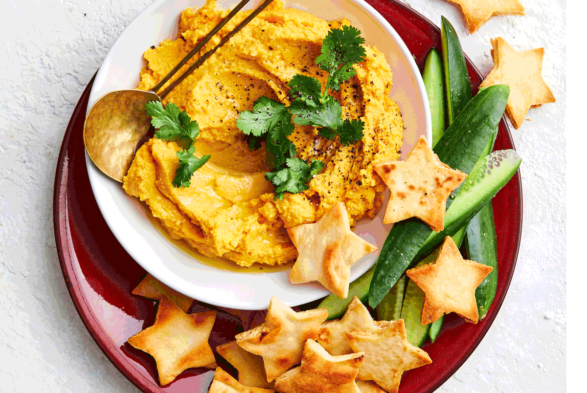 Star Bites mit Möhren-Hummus Rezept