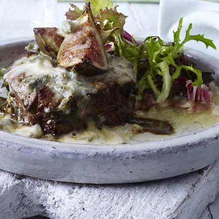 Steak mit Gorgonzolacreme und Feigen Rezept Steak mit Gorgonzolacreme und Feigen Rezept