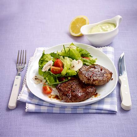 Steak mit Salat (Trennkost - Eiweiß) Rezept Steak mit Salat (Trennkost - Eiweiß) Rezept