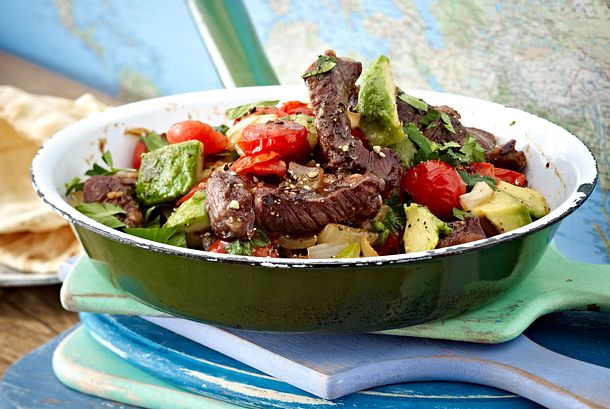 Steakpfanne mit Avocado Rezept Steakpfanne mit Avocado Rezept