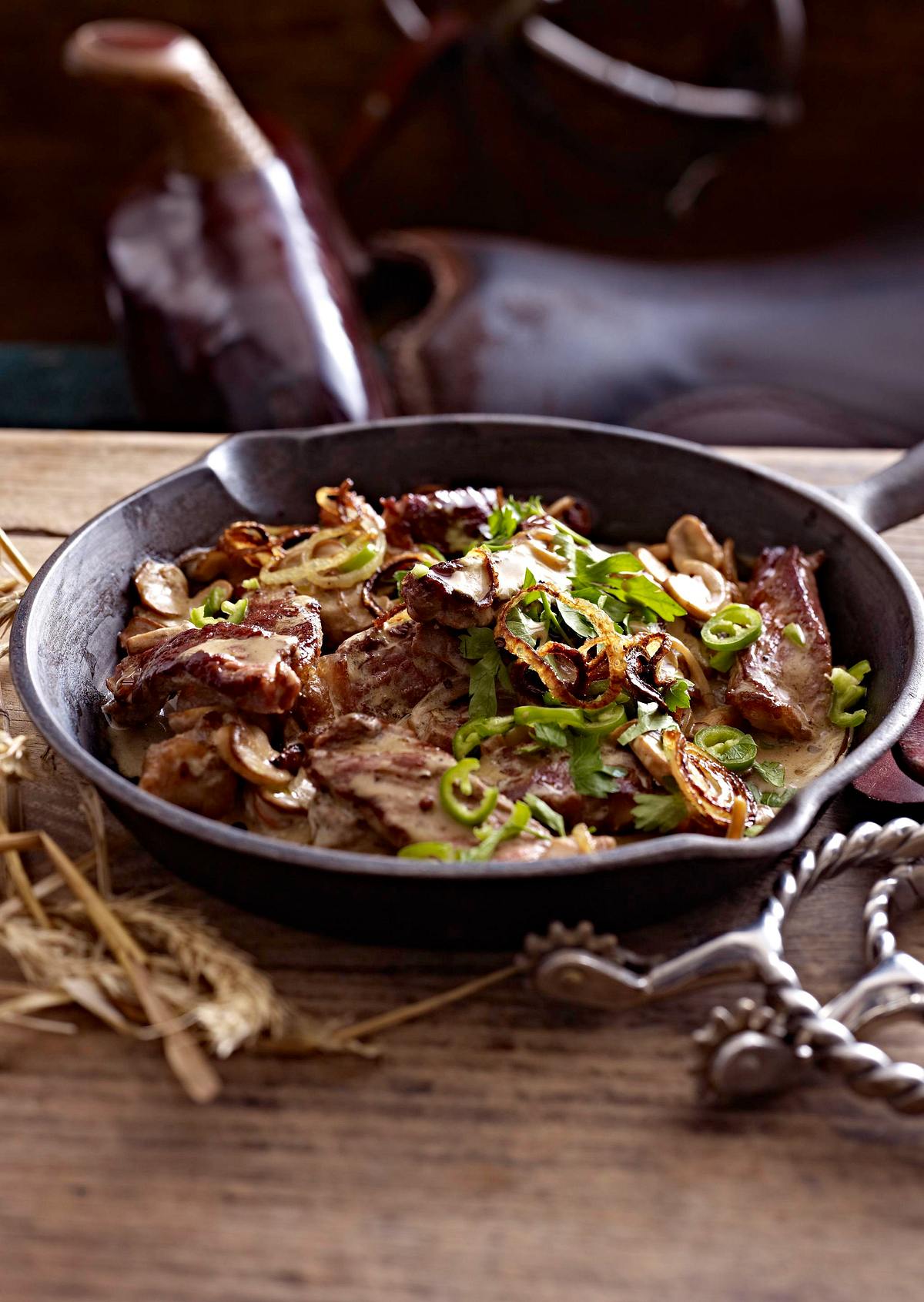 Steakpfanne mit Champignons Rezept