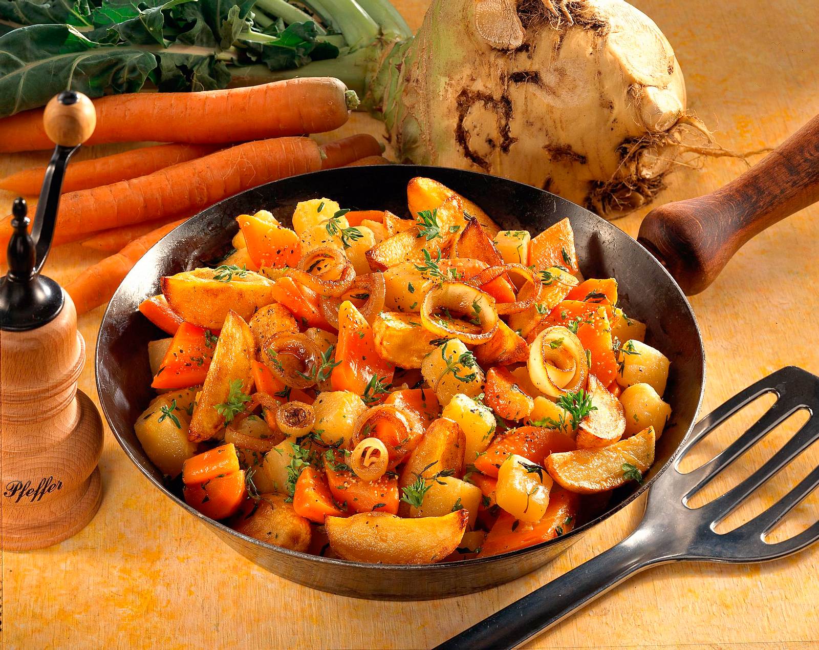 Steckr ben M hren Pfanne Rezept VGEMAL