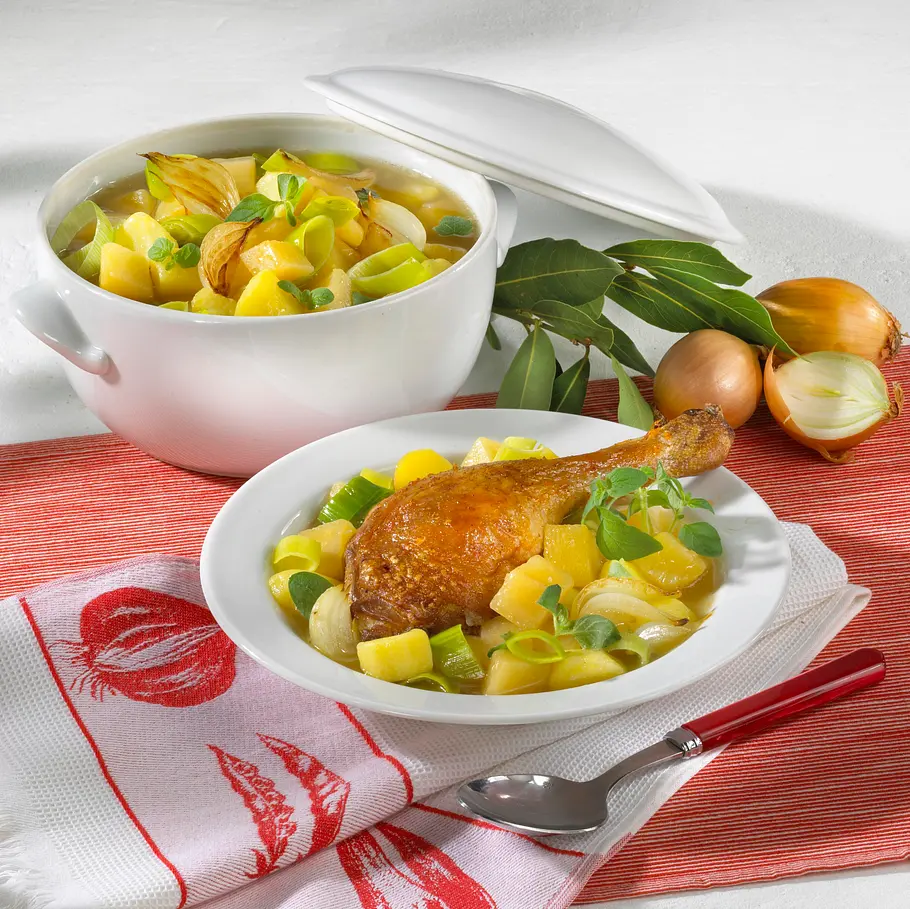 Steckrübeneintopf mit Entenkeulen Rezept Steckrübeneintopf mit Entenkeulen Rezept