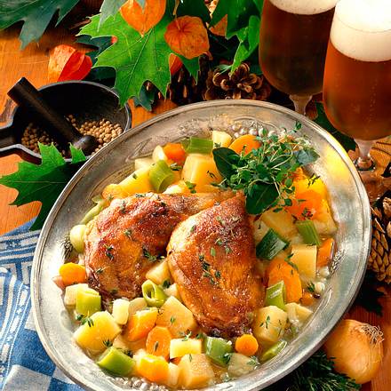 Steckrüben-Eintopf mit Gänsekeulen Rezept