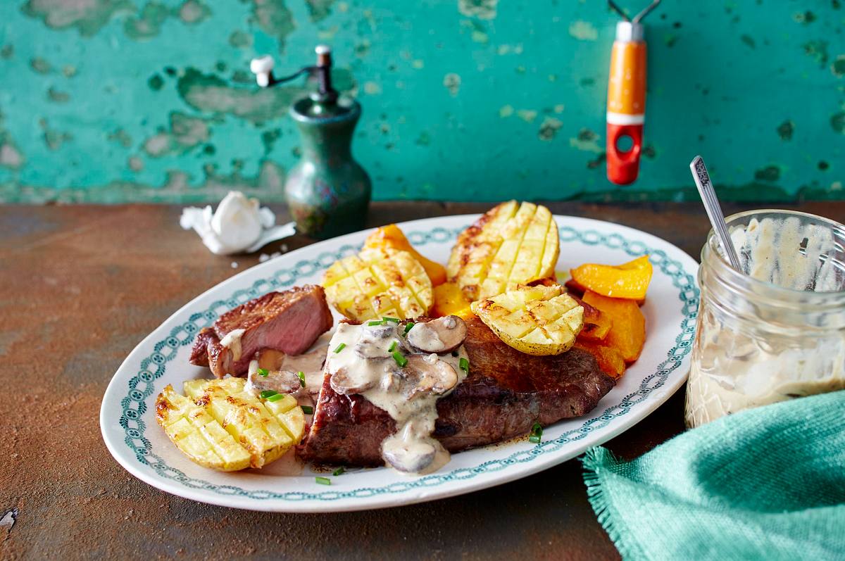 Steinpilzsoße zu Rumpsteak & Kartoffeln Rezept