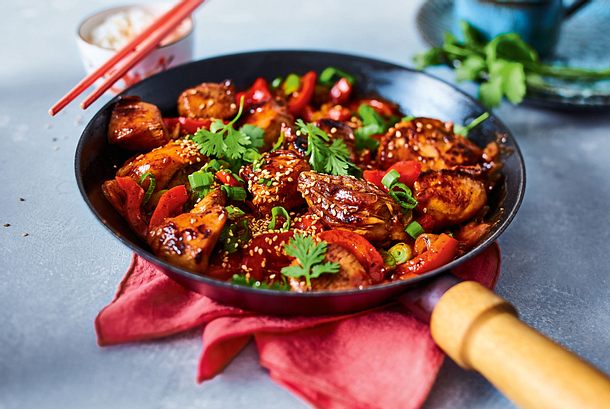 Stir-fry Szechuan-Hähnchen Rezept
