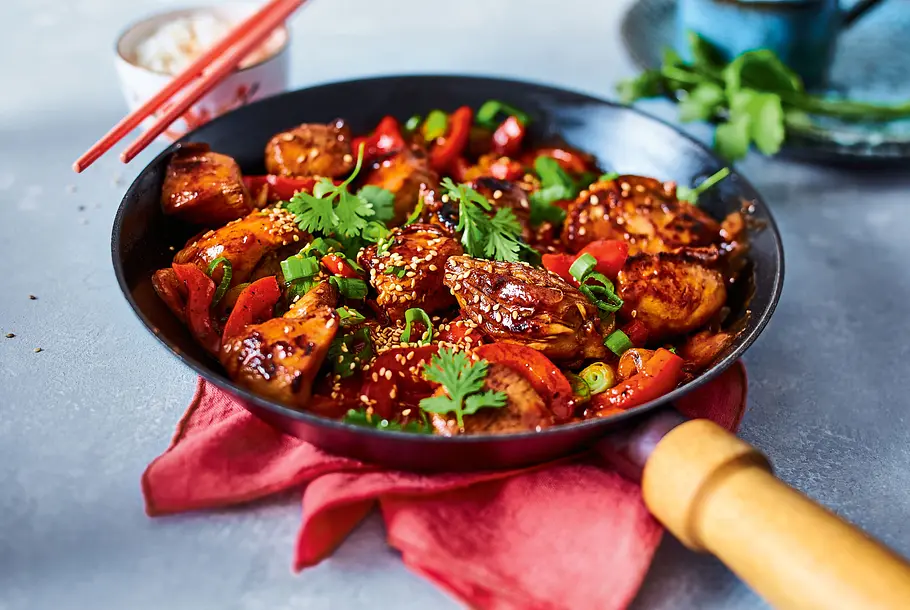Stir-fry Szechuan-Hähnchen Rezept