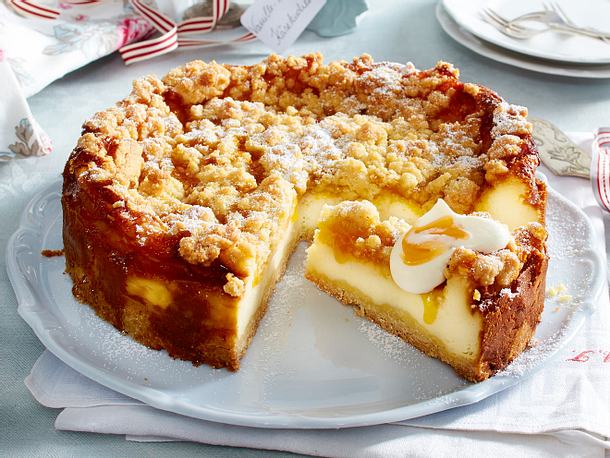 Streusel-Aprikosen-Cheesecake Rezept Streusel-Aprikosen-Cheesecake Rezept