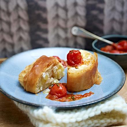 Studelteigrolle mit Kartoffel-Feta-Füllung Rezept