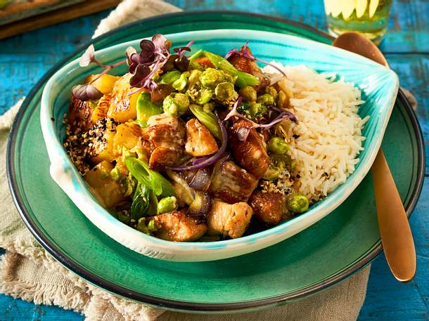 Süss-Scharfe Reis-Bowl „Hawaii“ Rezept