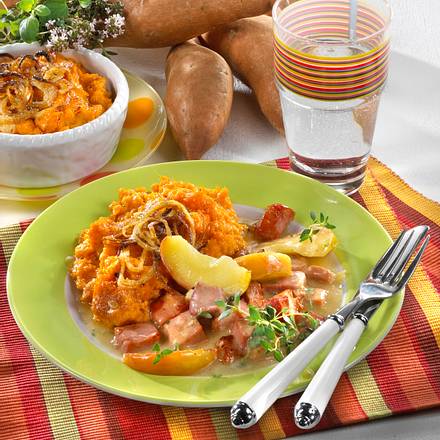 Süßkartoffel-Püree zu Kasseler-Ragout Rezept Süßkartoffel-Püree zu Kasseler-Ragout Rezept