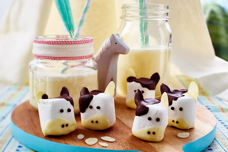 Süße Marshmallowkühe Rezept Süße Marshmallowkühe Rezept