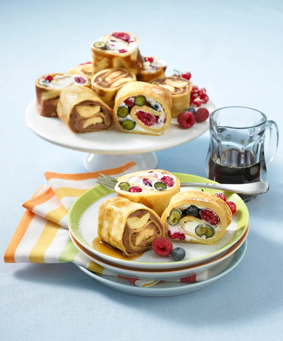 Süße Pfannkuchenröllchen Rezept Süße Pfannkuchenröllchen Rezept