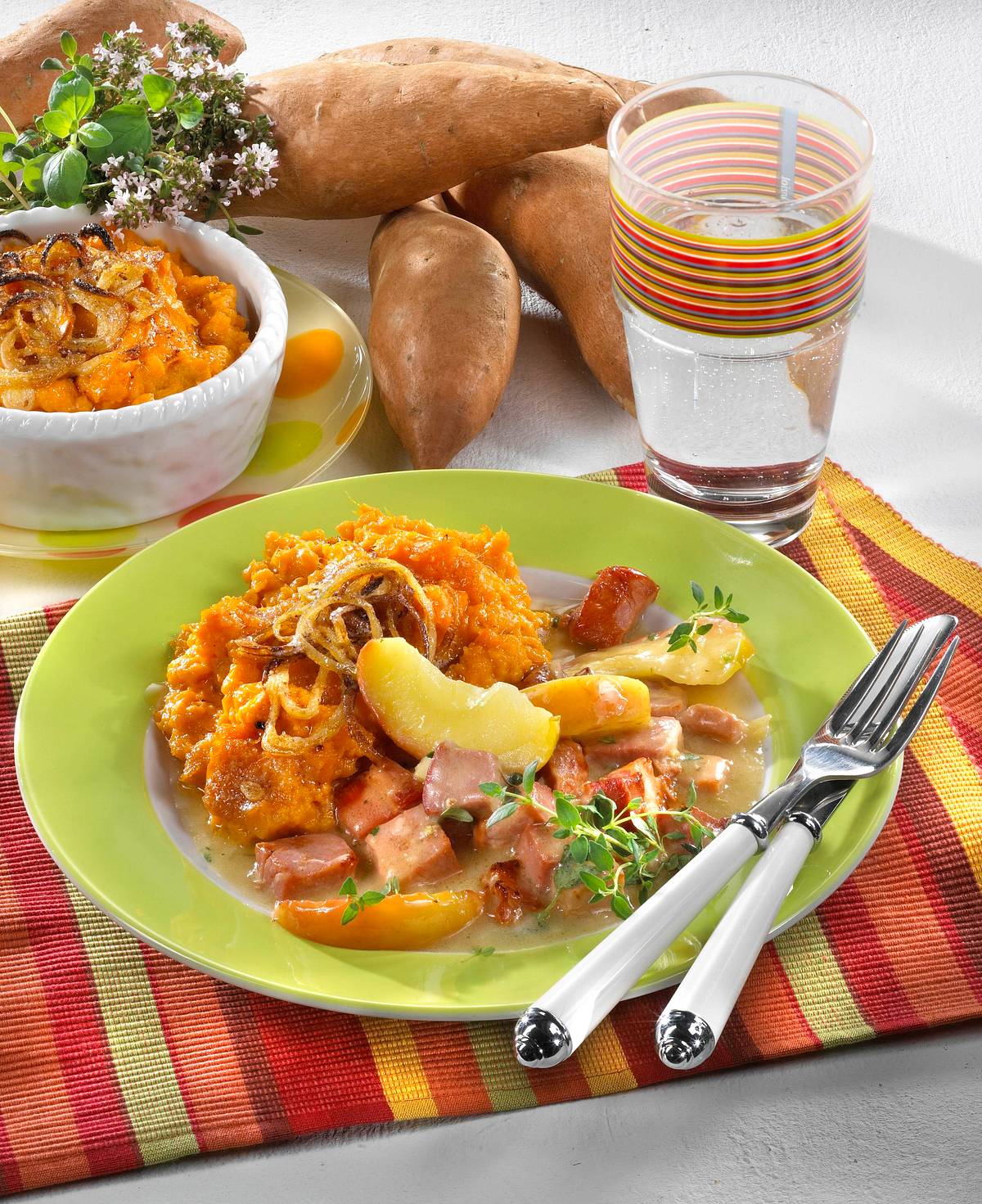 Süßkartoffel-Püree zu Kasseler-Ragout Rezept