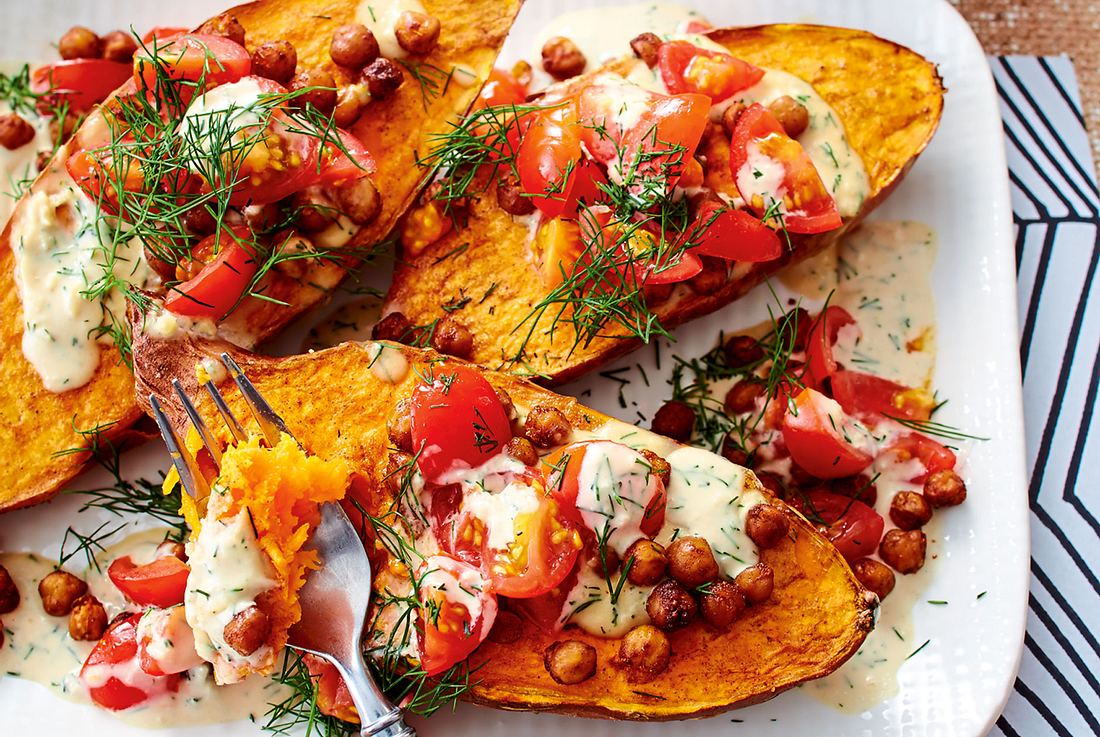 Sweet-Potatoe-Dreams und famose Mandelsoße Rezept Sweet-Potato-Dreams und famose Mandelsoße Rezept
