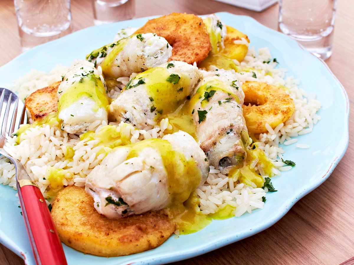 Sweet surfin' safari - Seafood-Röllchen auf Apfelscheiben Rezept