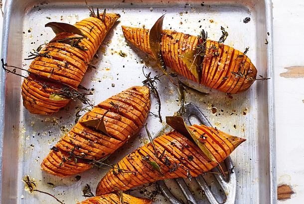 Süßkartoffeln à la Hasselback Rezept Süßkartoffeln à la Hasselback Rezept