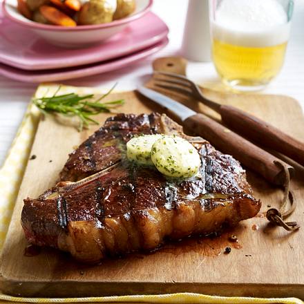 T-Bone Steak zu Baked Potatoes-Salat Rezept T-Bone Steak zu Baked Potatoes-Salat Rezept