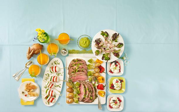 Tableau mit Roastbeef (Osterbrunch) Rezept Tableau mit Roastbeef (Osterbrunch) Rezept