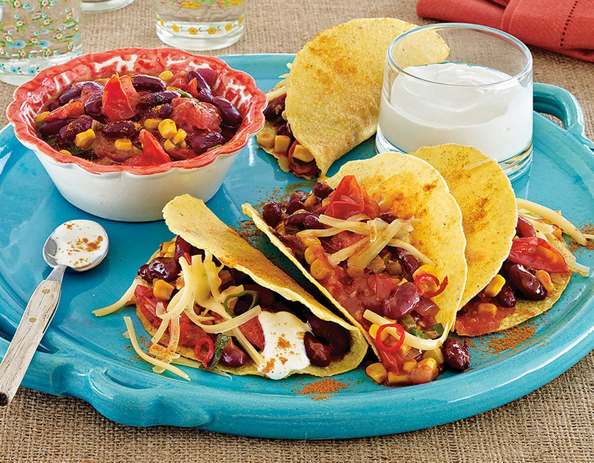 Tacoshells „Speedy Gonzales“ mit Chilibohnen-Gemüse Rezept