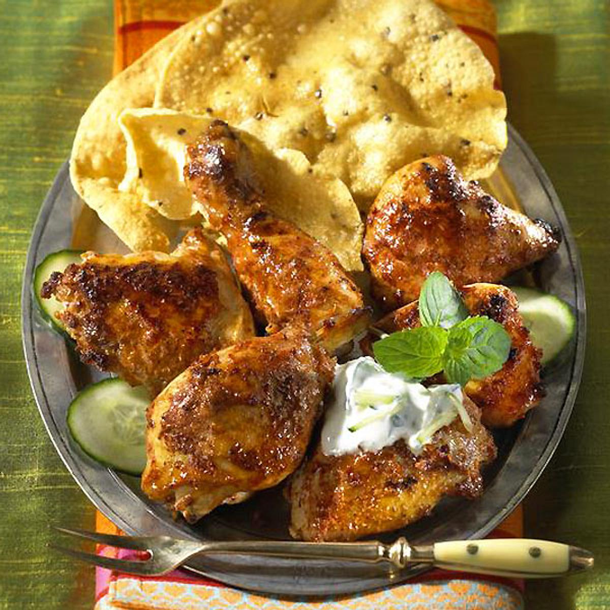 Tandoori-Chicken mit Gurken-Raita Rezept