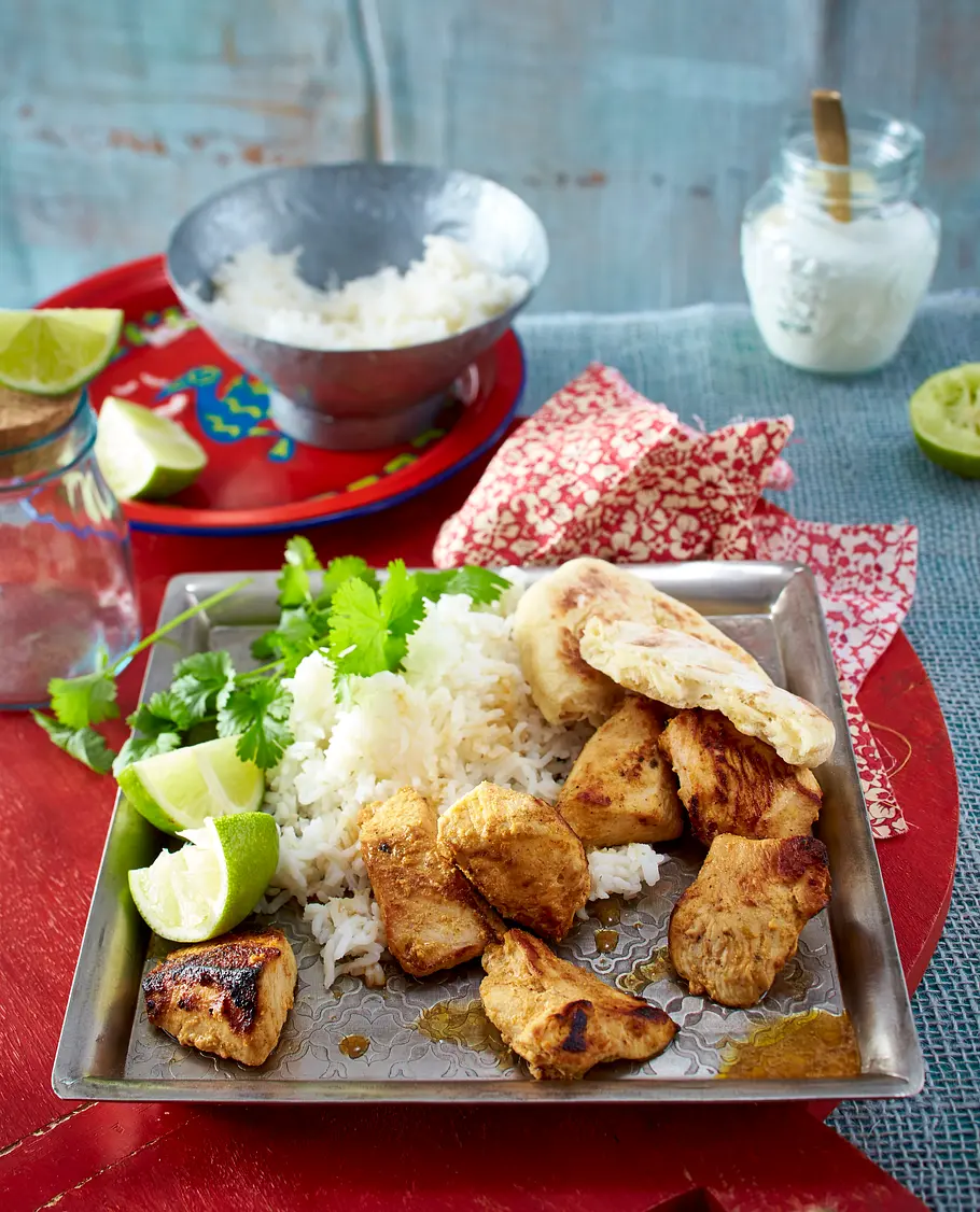 Tandoori Chicken mit Naanbrot Rezept Tandoori Chicken mit Naanbrot Rezept