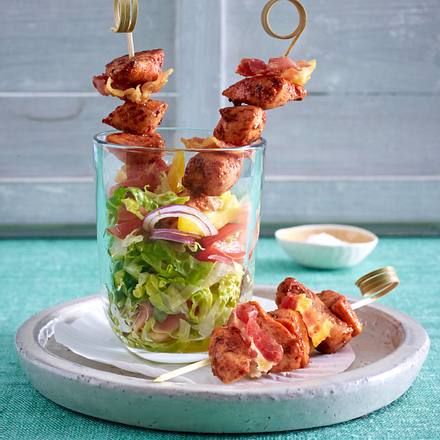 Tandoori-Spieße auf Salat Rezept Tandoori-Spieße auf Salat Rezept