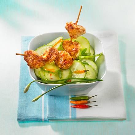Tandoori-Spieße mit scharfem Gurkensalat Rezept