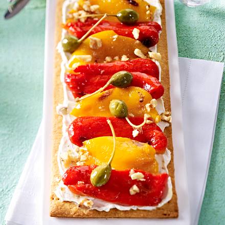 Tarte mit Ziegenkäse und gegrillter Paprika Rezept Tarte mit Ziegenkäse und gegrillter Paprika Rezept
