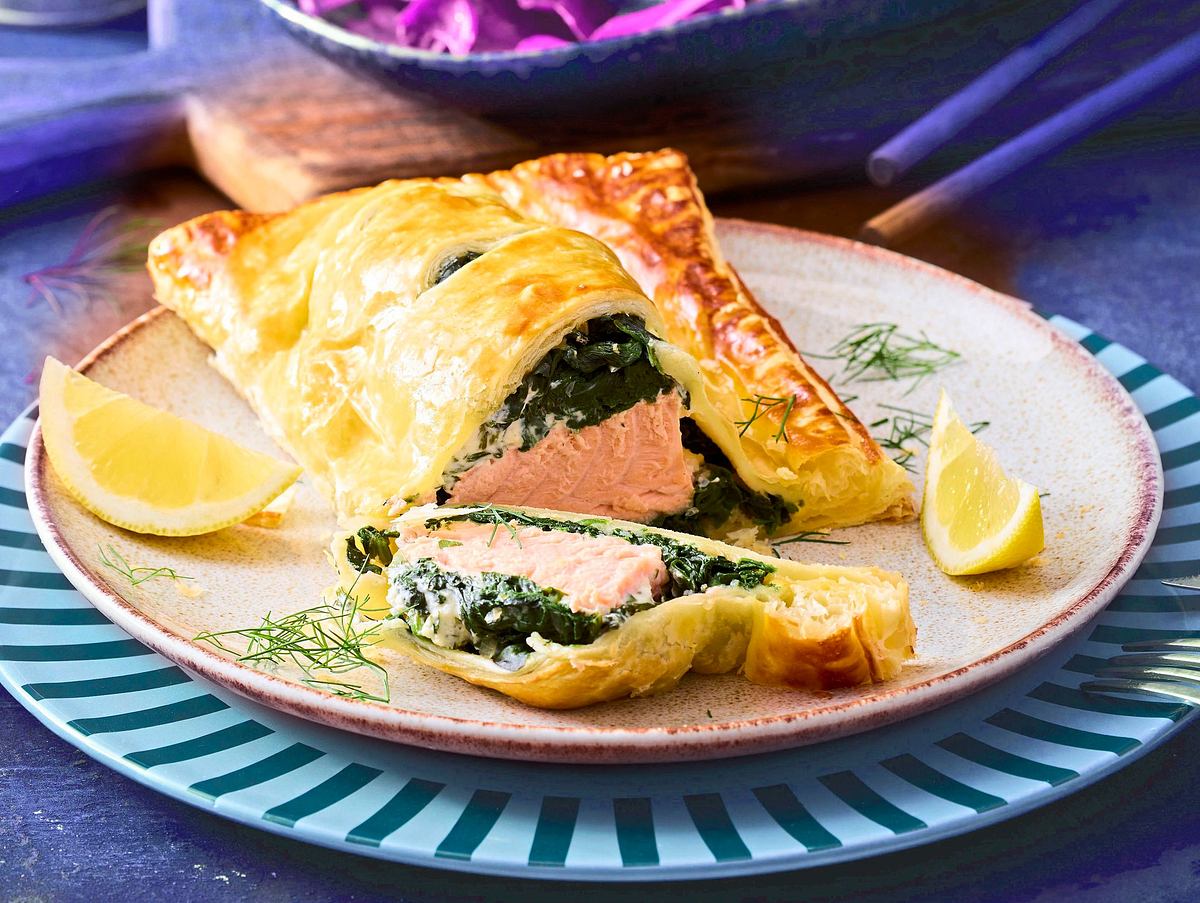 Teigtaschen mit Lachs und Spinat Rezept