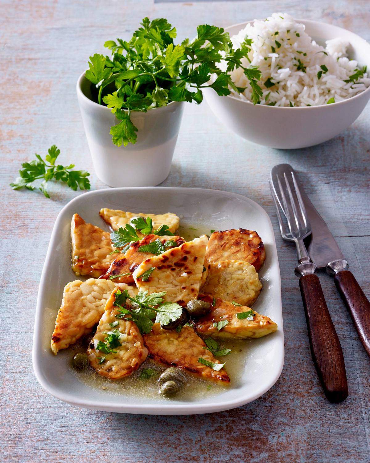 Tempeh in Kapernsoße Rezept