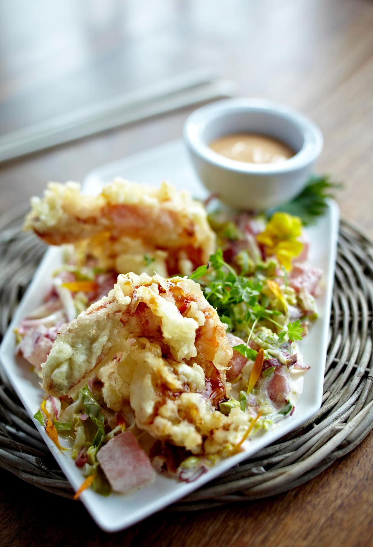 Tempura-Garnelen auf Melonensalat Rezept