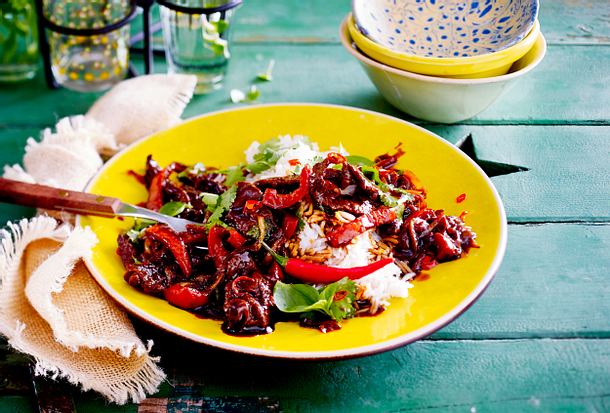 Thai Beef mit Basmatireis Rezept