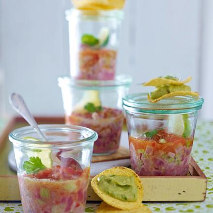 Thunfisch-Cevice mit Guacamole Rezept Thunfisch-Cevice mit Guacamole Rezept