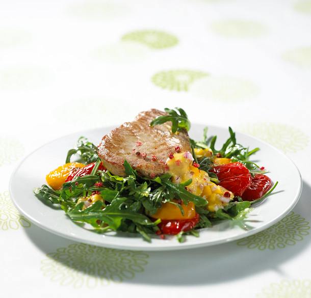 Thunfisch mit Mangosoße Rezept Thunfisch mit Mangosoße Rezept
