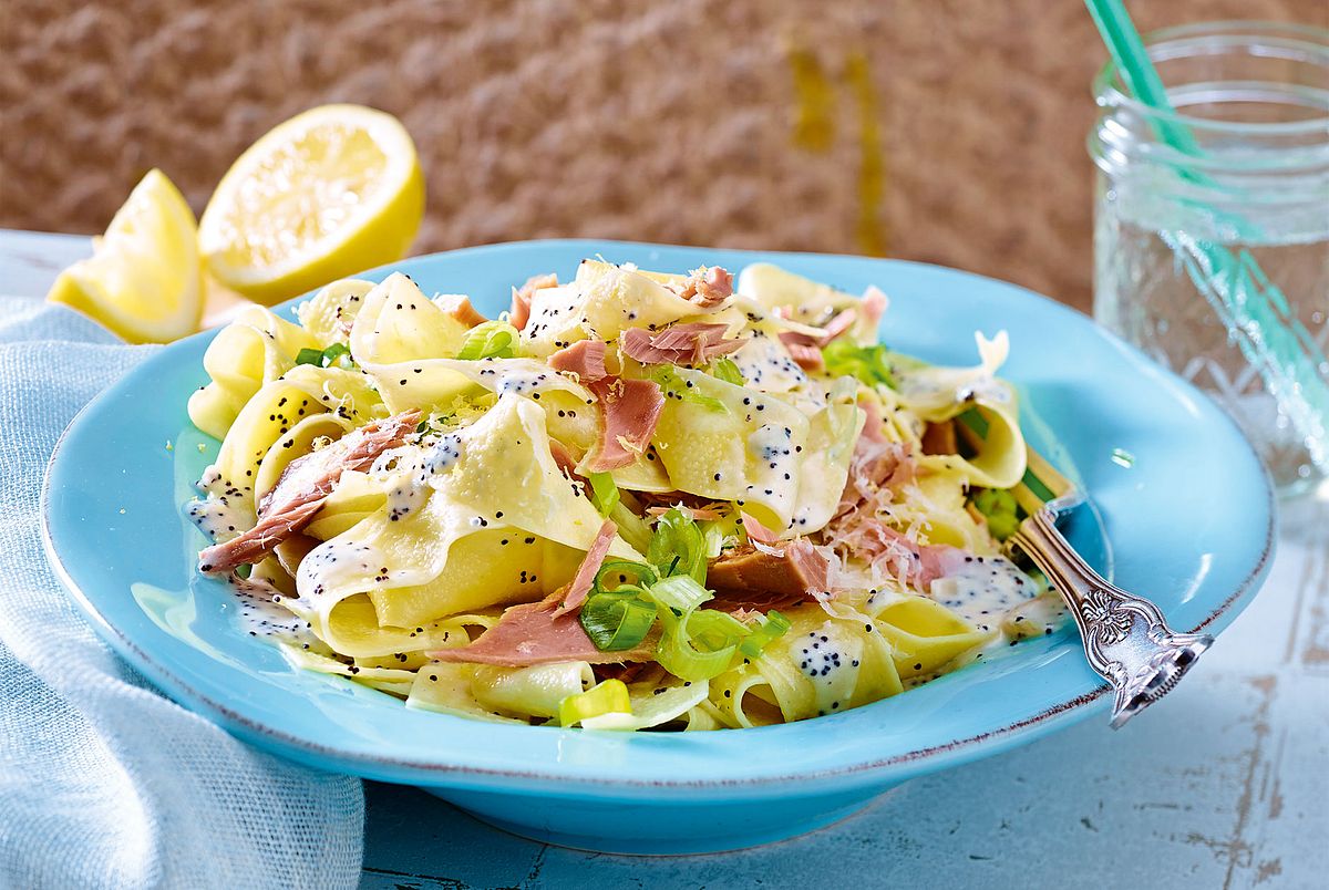 Thunfischpasta mit Mohn-Sahne-Soße Rezept