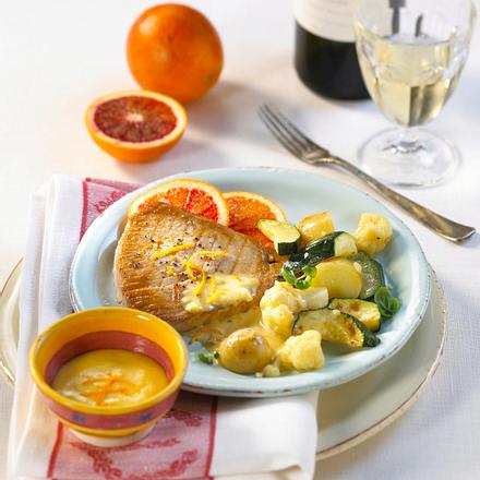 Thunfischsteaks mit Sauce Maltaise Rezept Thunfischsteaks mit Sauce Maltaise Rezept