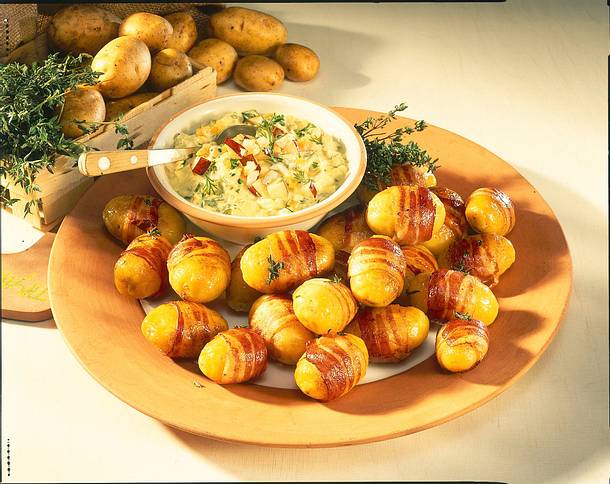 Thymian-Speck-Kartöffelchen mit Dip Rezept