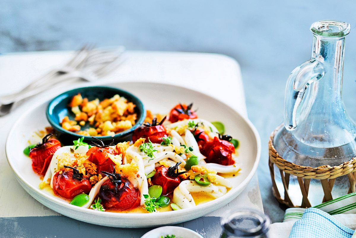 Tintenfisch-Salat „Tricolore“ Rezept