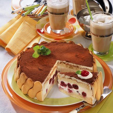 Tiramisu-Torte mit Kirschen Rezept Tiramisu-Torte mit Kirschen Rezept