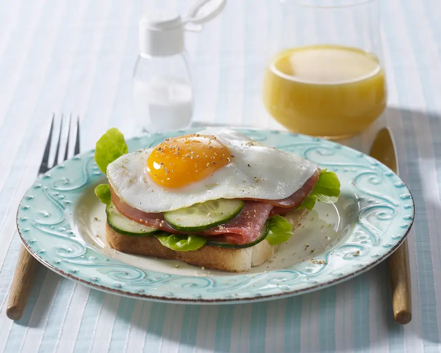 Toast mit Schinken und Spiegelei Rezept Toast mit Schinken und Spiegelei Rezept