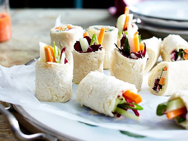 Toast-Sushi mit Gemüse und Wasabischmand Rezept