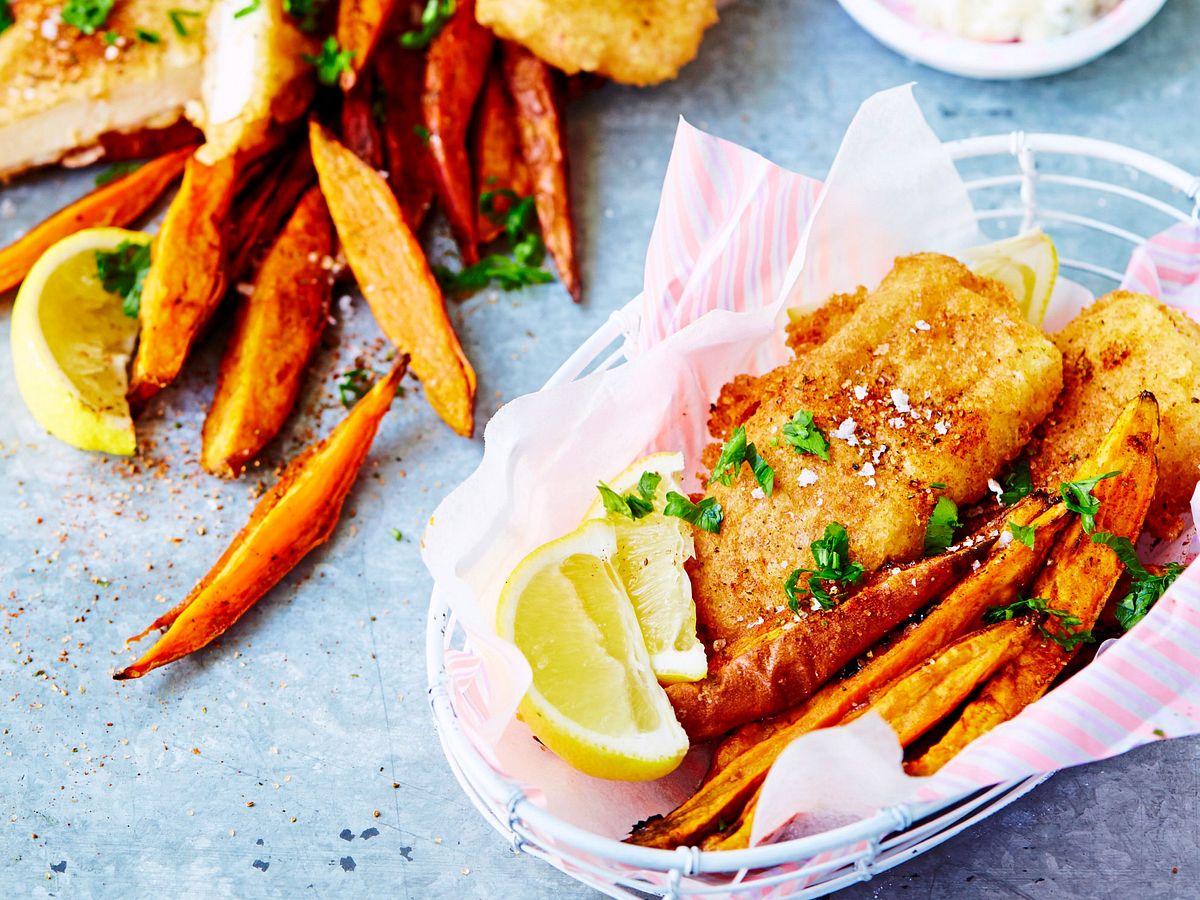 Tofu-Nuggets mit Süßkartoffel-Pommes Rezept