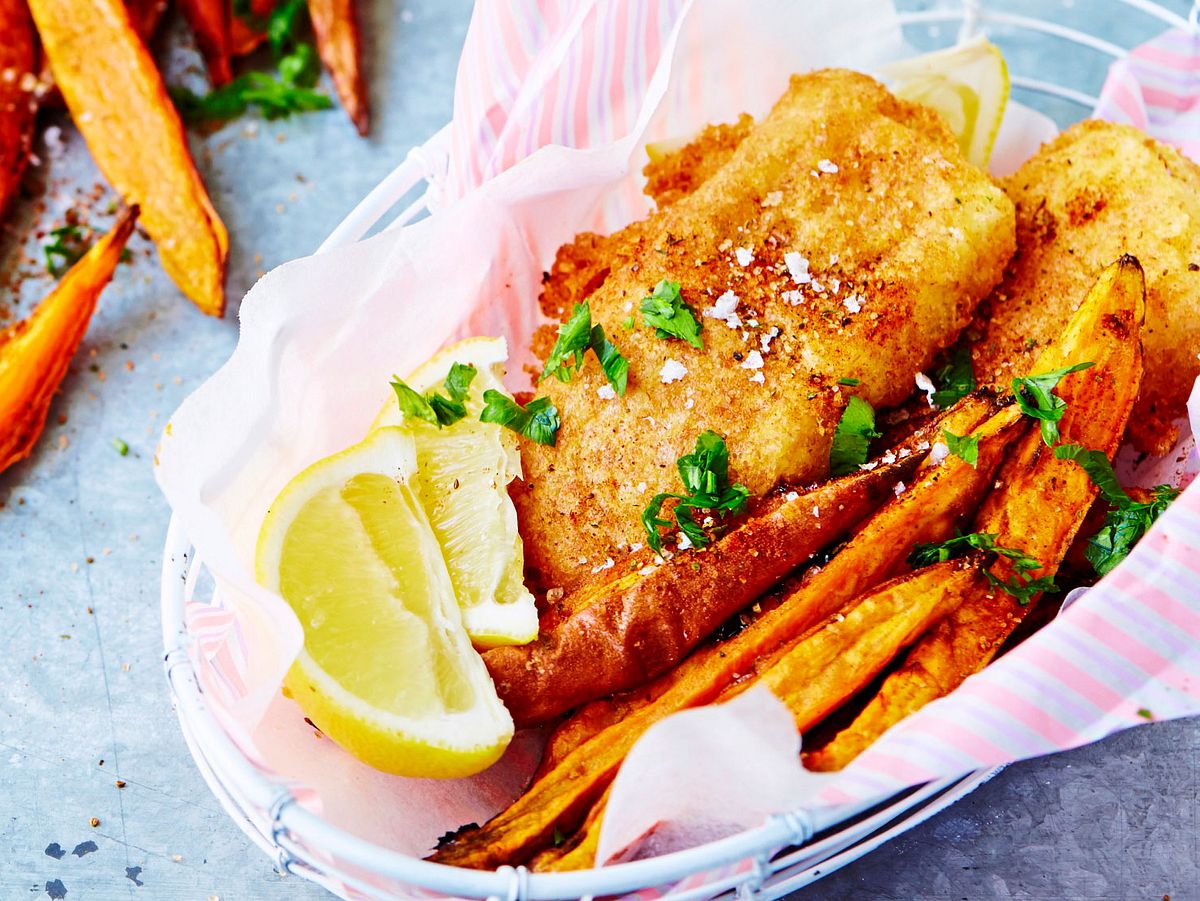 Tofu-Nuggets mit Süßkartoffel-Pommes Rezept